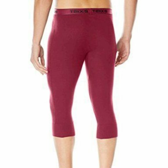 2(X)IST Men's Essential Long John Capri Underwear Cranberry Size Small